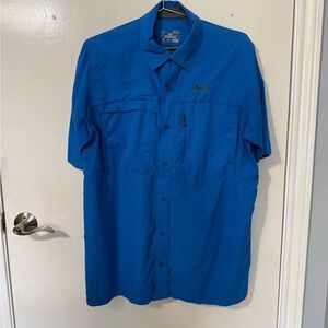 Under Armour Blue Men's Short Sleeve Button-Up Shirt